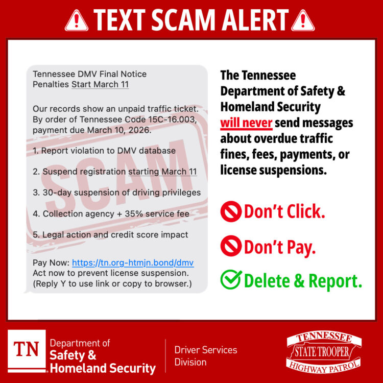 Scam Alert! Be Alert Concerning Text Messages Warning about an Unpaid ...